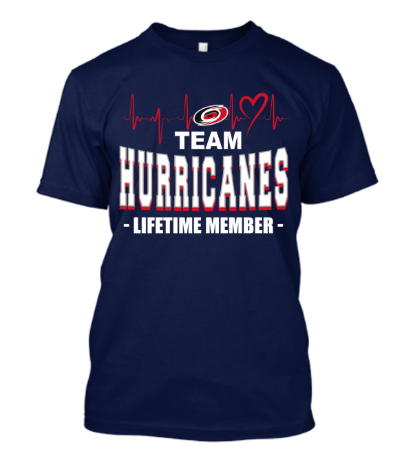 Team Hurricanes Lifetime Member Heartbeat Love T-Shirt