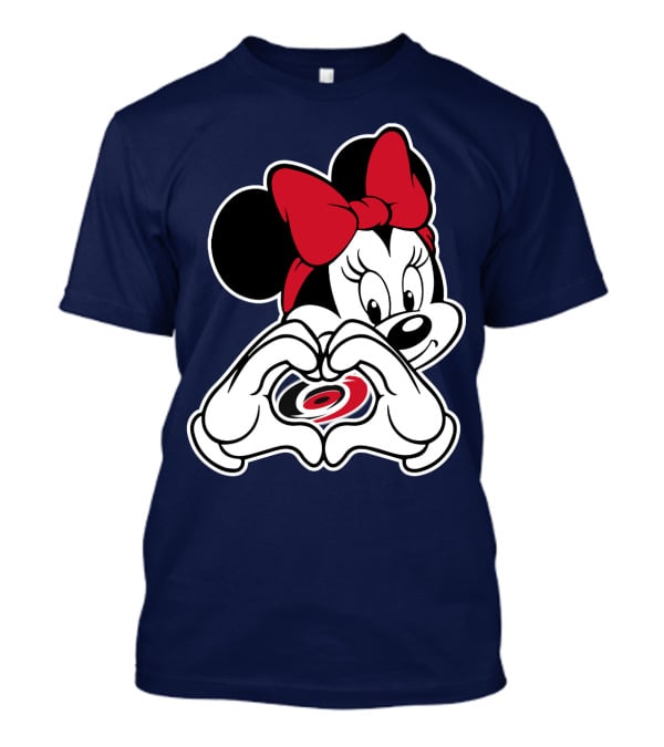 Minnie Mouse Carolina Hurricanes Heart Hands T-Shirt