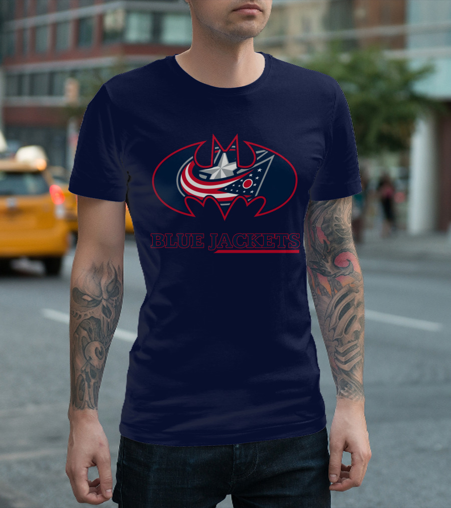 Blue Jackets Bat Emblem Fusion T-Shirt