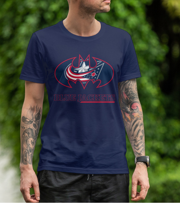 Blue Jackets Bat Emblem Fusion T-Shirt