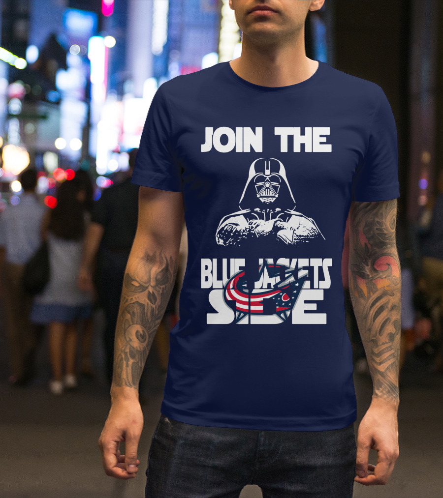 Join The Blue Jackets Side T-Shirt