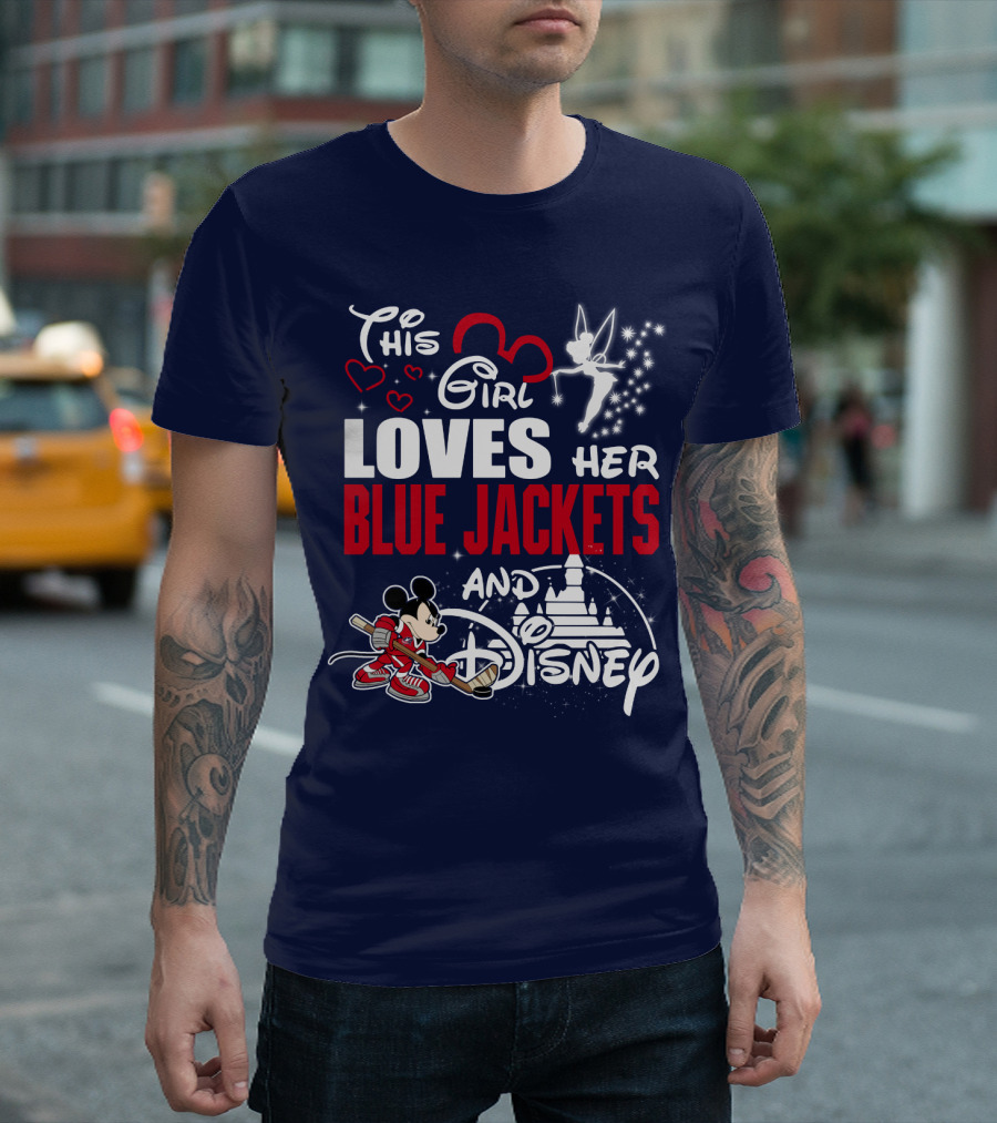 This Girl Loves Her Blue Jackets And Disney T-Shirt