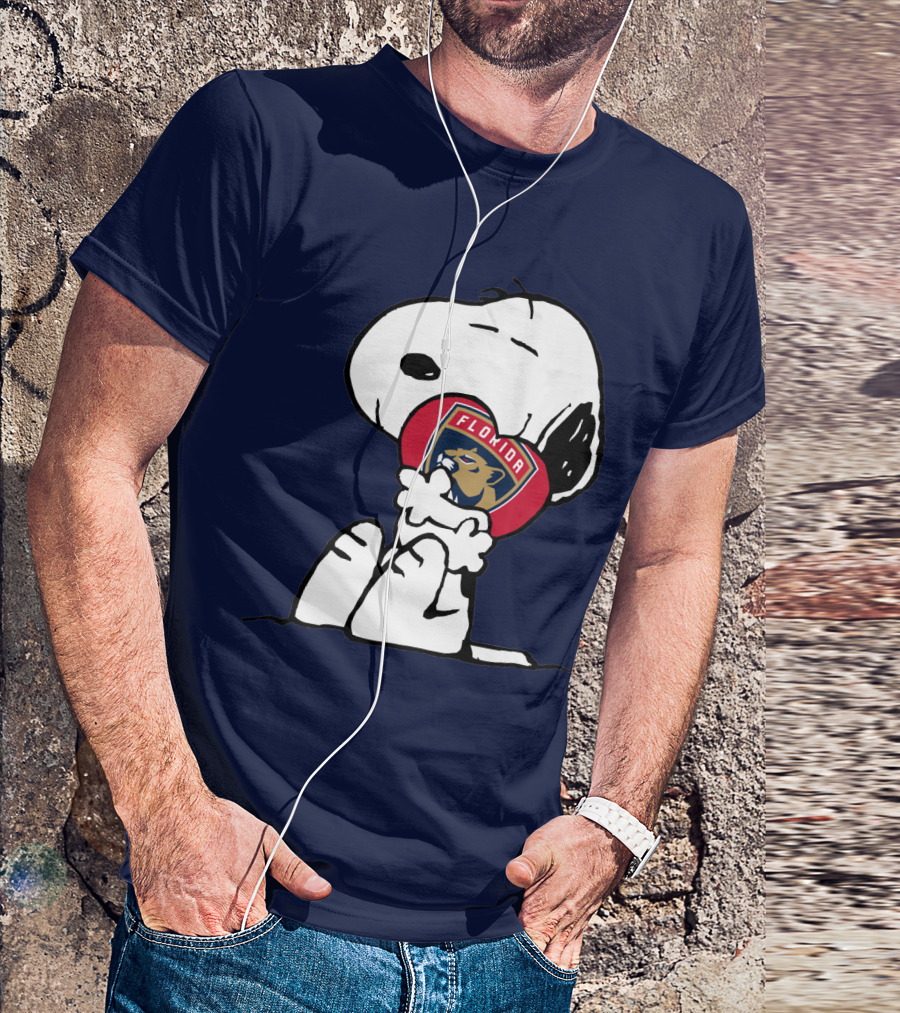 Snoopy Hugging Florida Panthers Heart T-Shirt