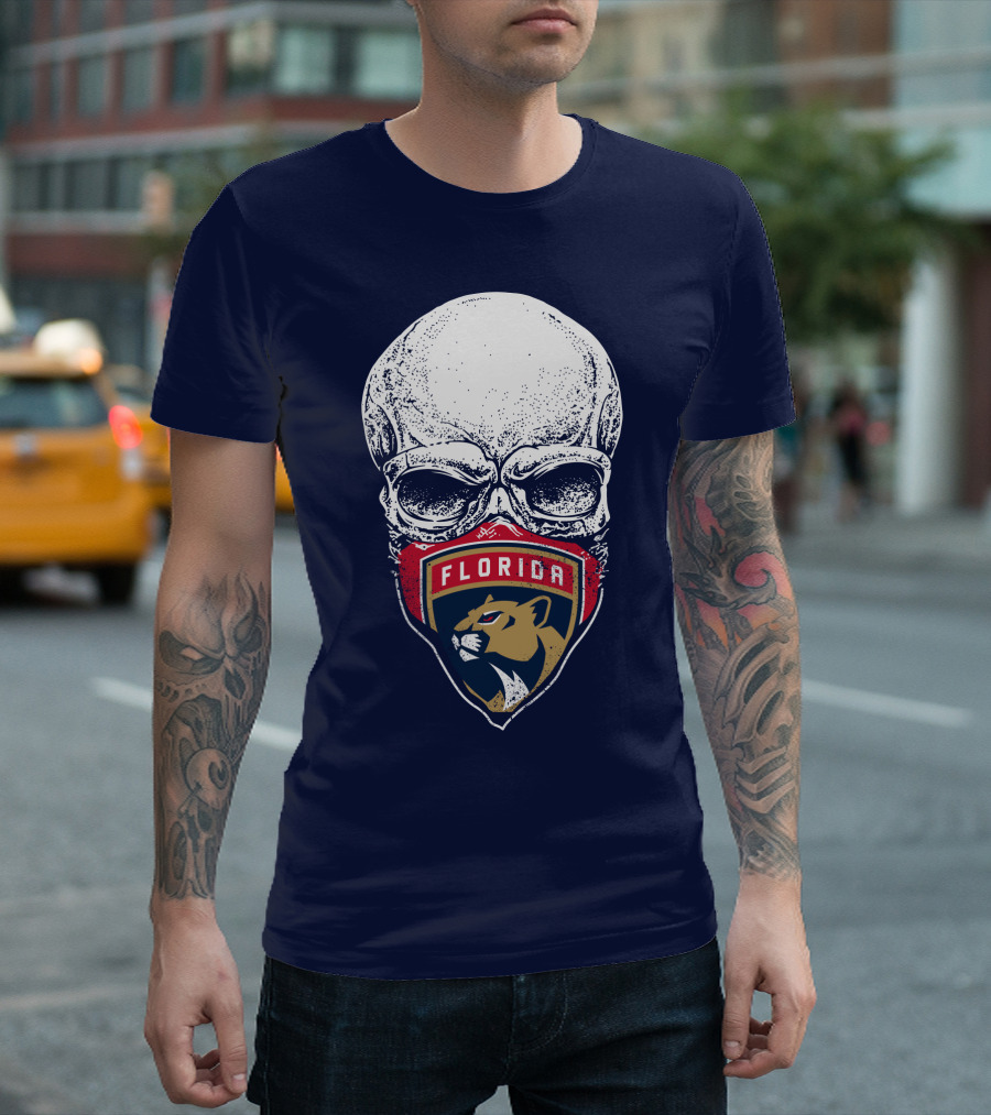 Florida Panthers Skull Logo Mask T-Shirt