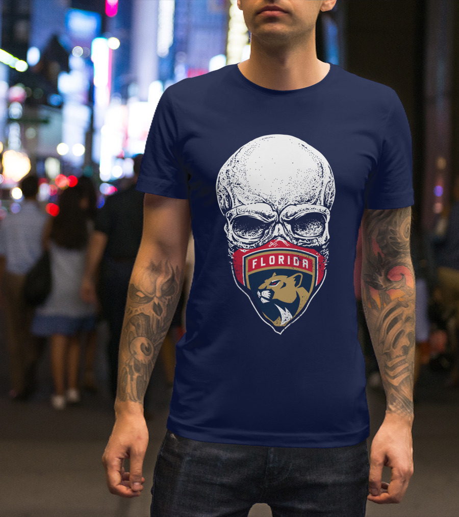 Florida Panthers Skull Logo Mask T-Shirt