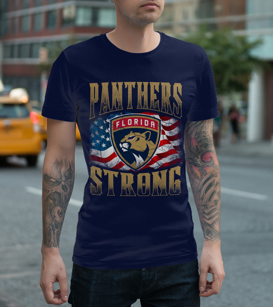 Panthers Strong Florida American Flag T-Shirt
