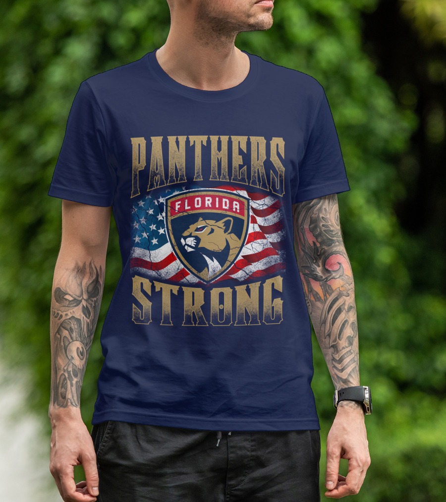 Panthers Strong Florida American Flag T-Shirt