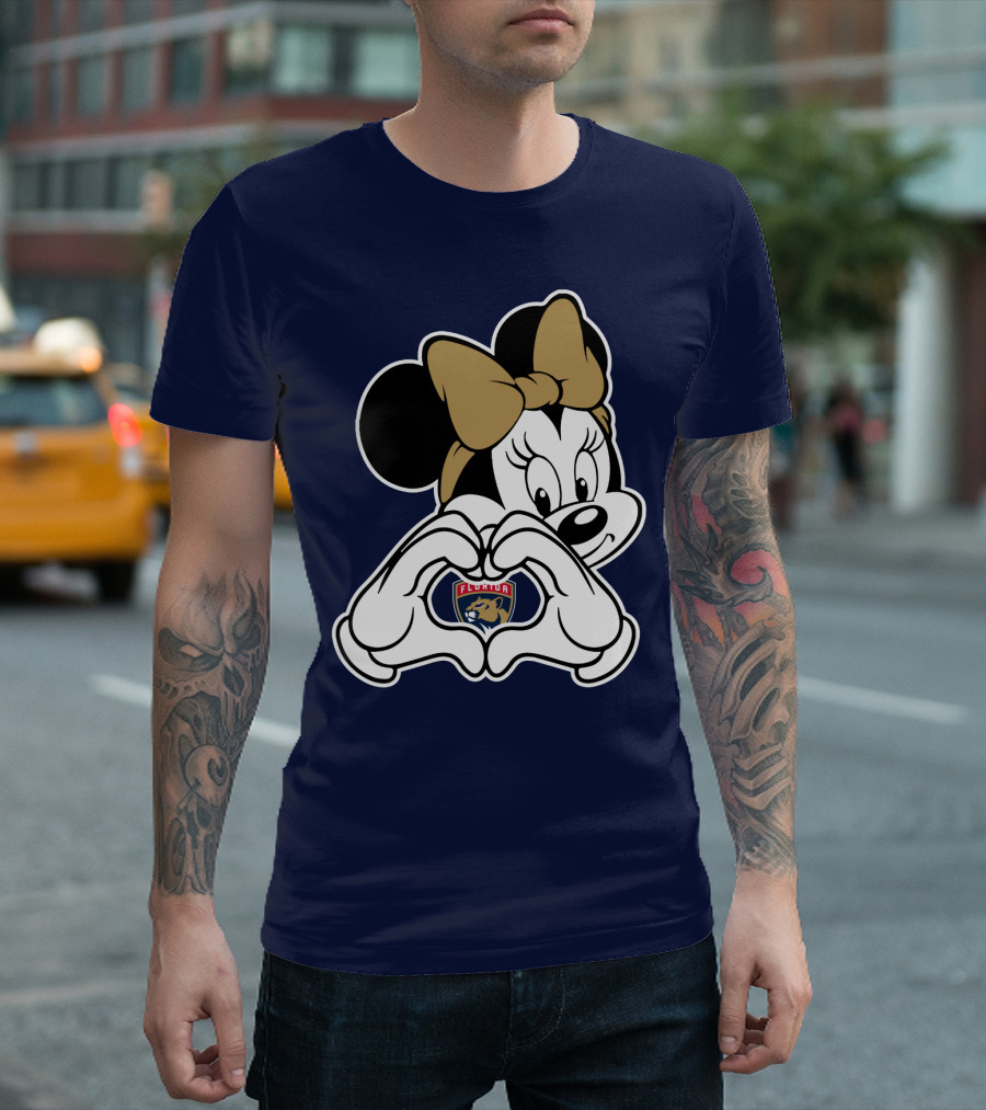 Florida Panthers Minnie Heart Hands T-Shirt