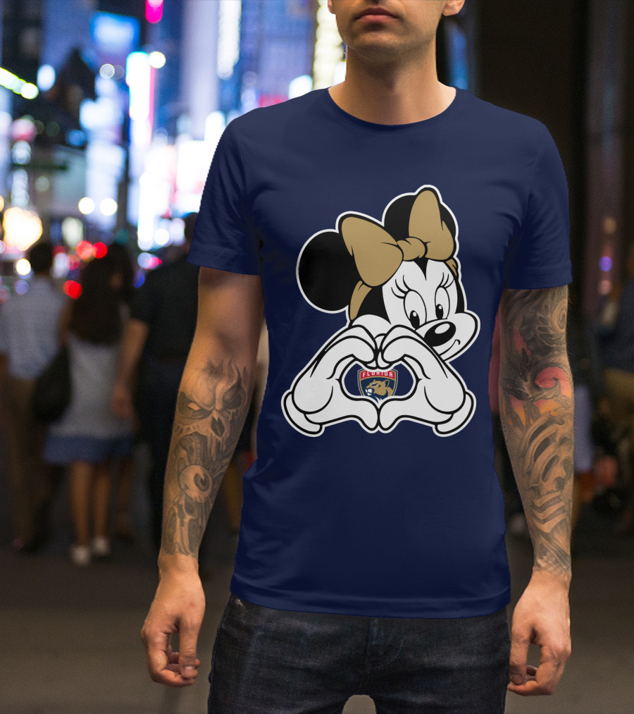 Florida Panthers Minnie Heart Hands T-Shirt