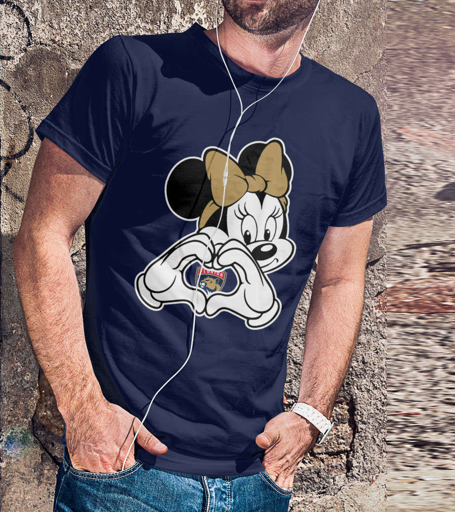 Florida Panthers Minnie Heart Hands T-Shirt