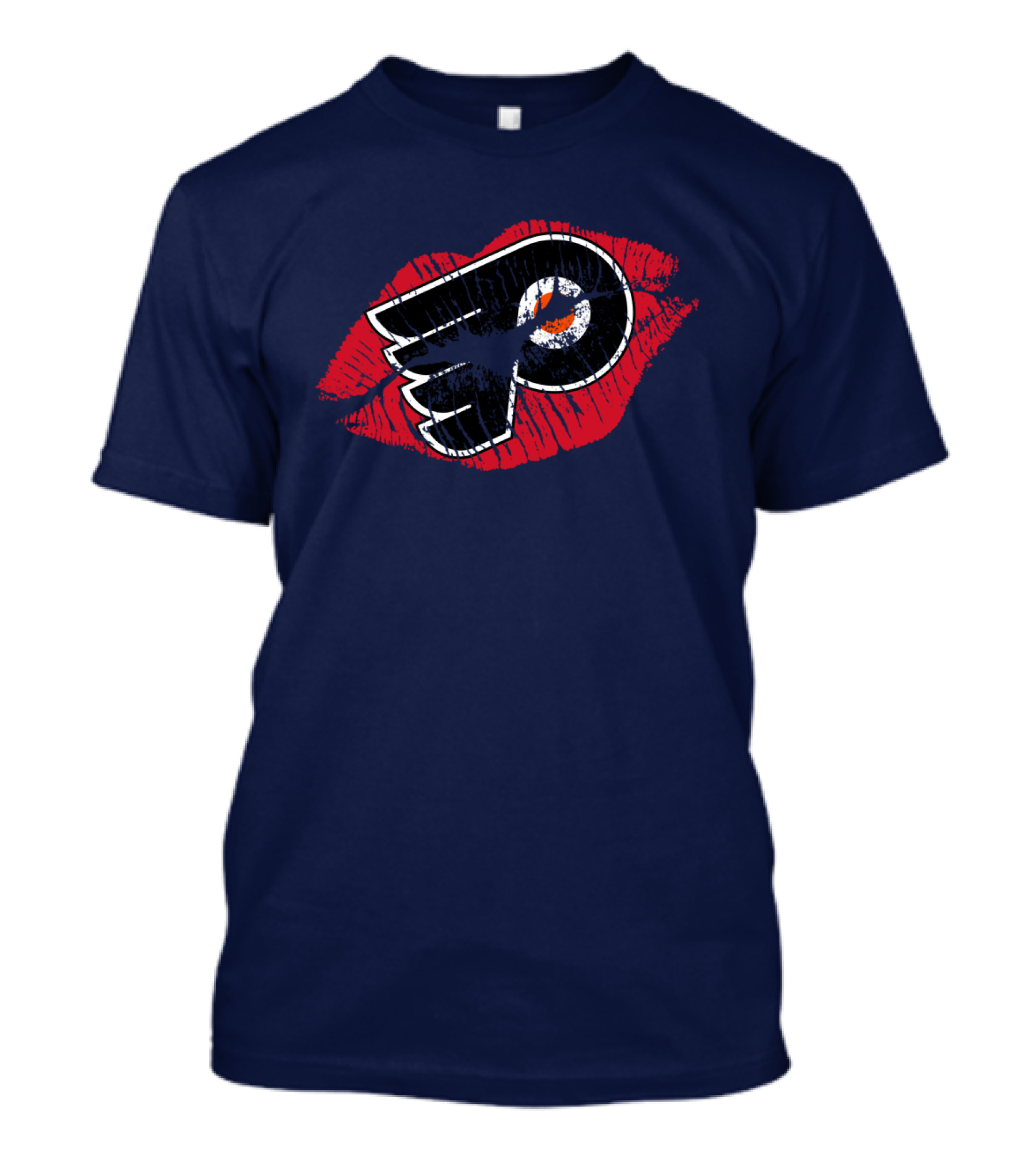 Philadelphia Flyers Logo With Red Lips T-Shirt