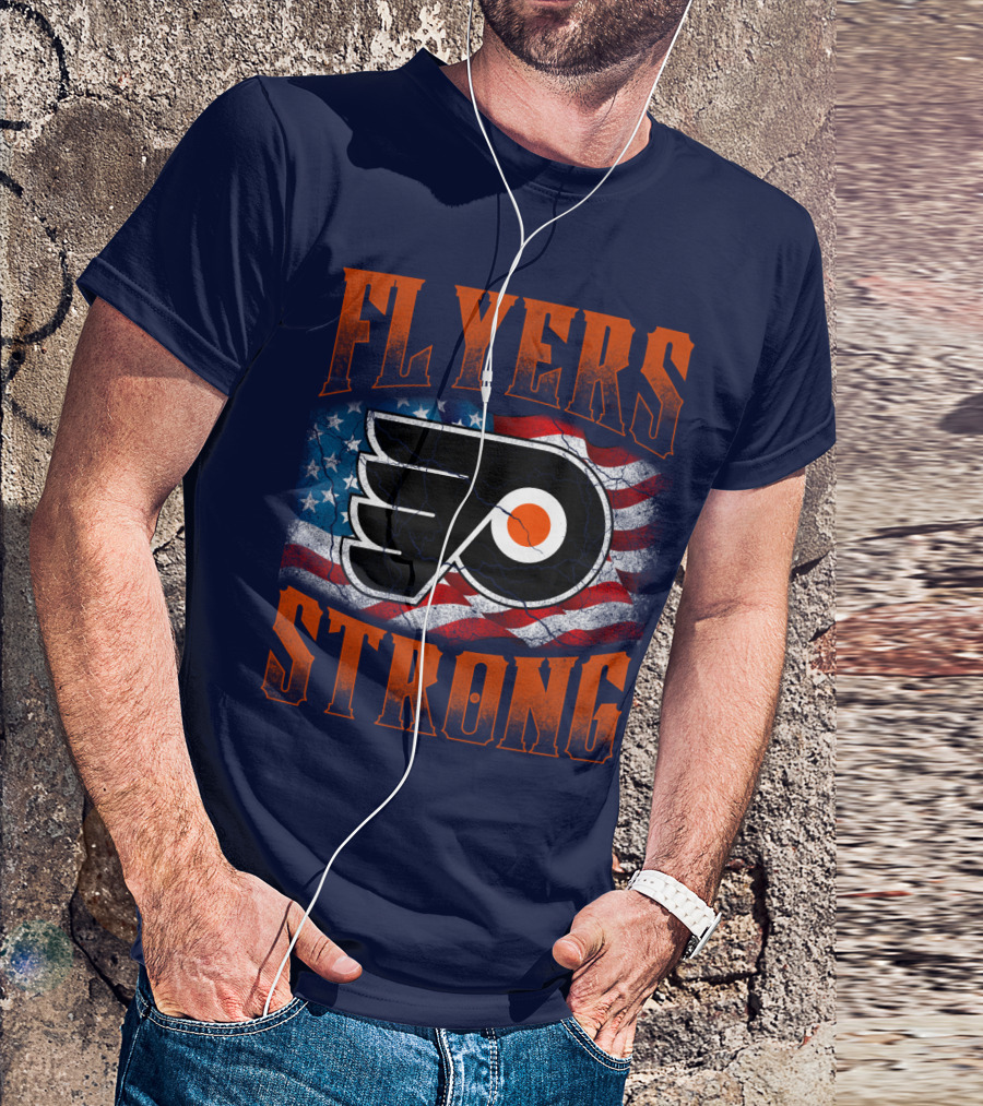 Flyers Strong Philadelphia American Flag T-Shirt