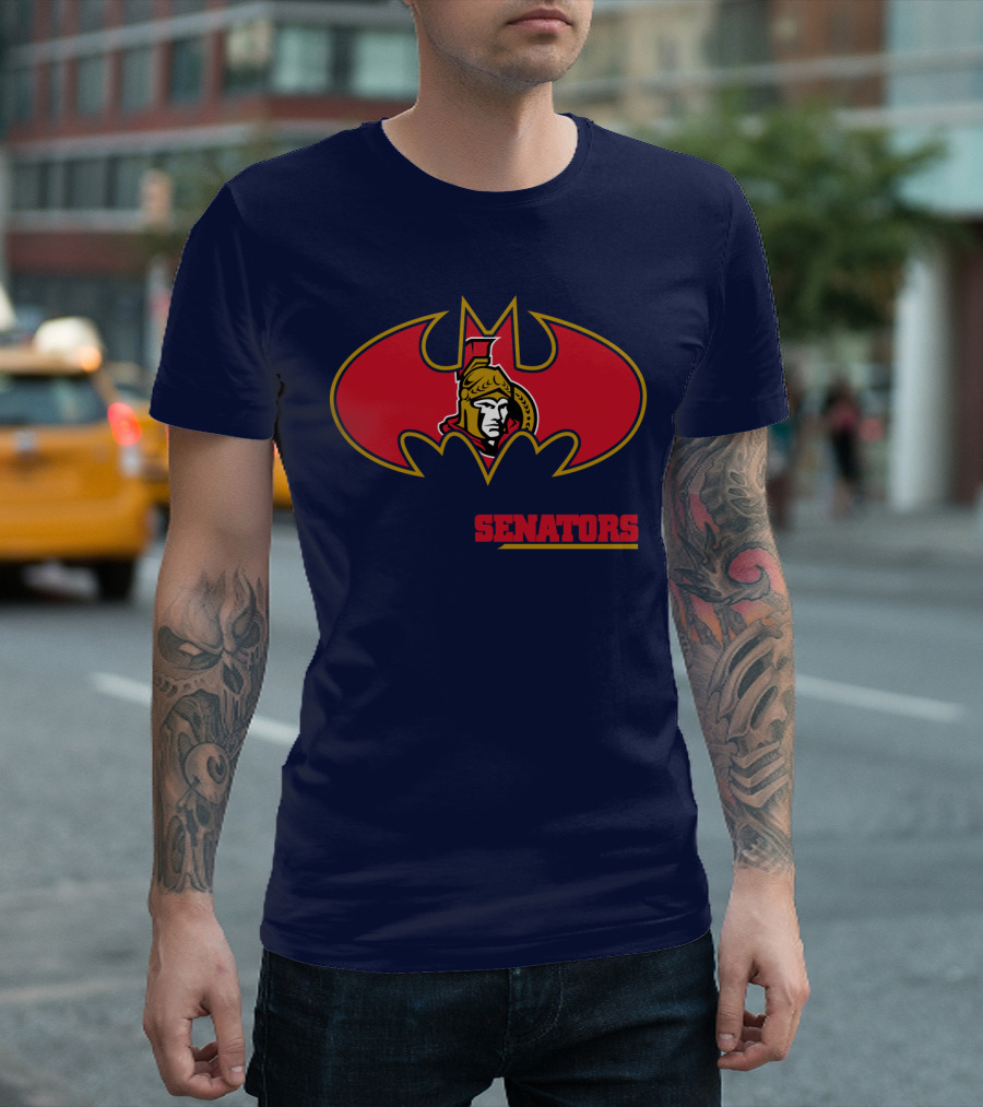 Senators Bat Symbol With Ottawa Senators T-Shirt