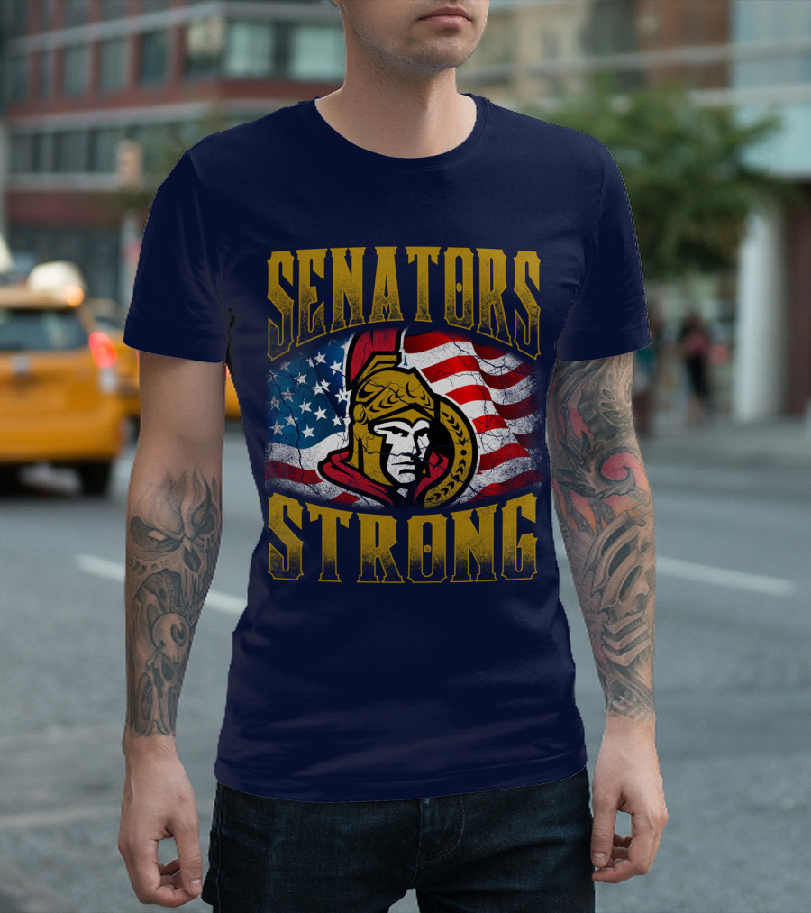 Senators Strong Ottawa Senators American Flag T-Shirt