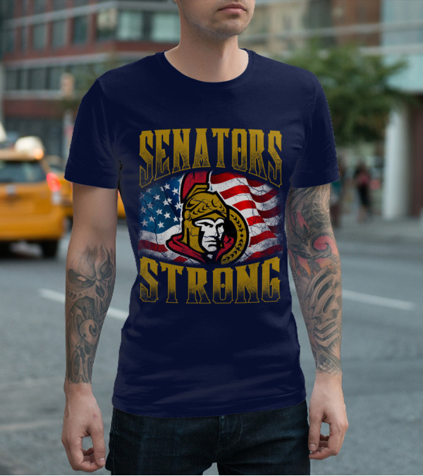 Senators Strong Ottawa Senators American Flag T-Shirt