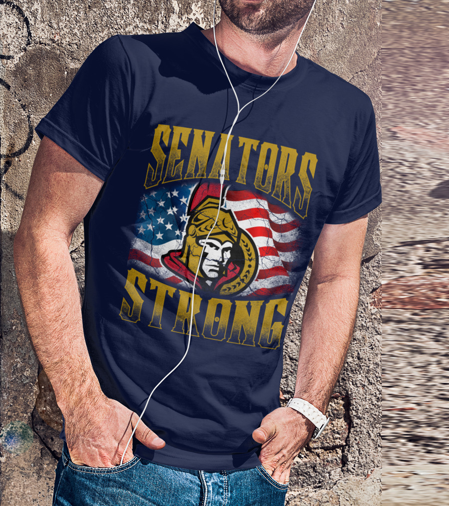 Senators Strong Ottawa Senators American Flag T-Shirt