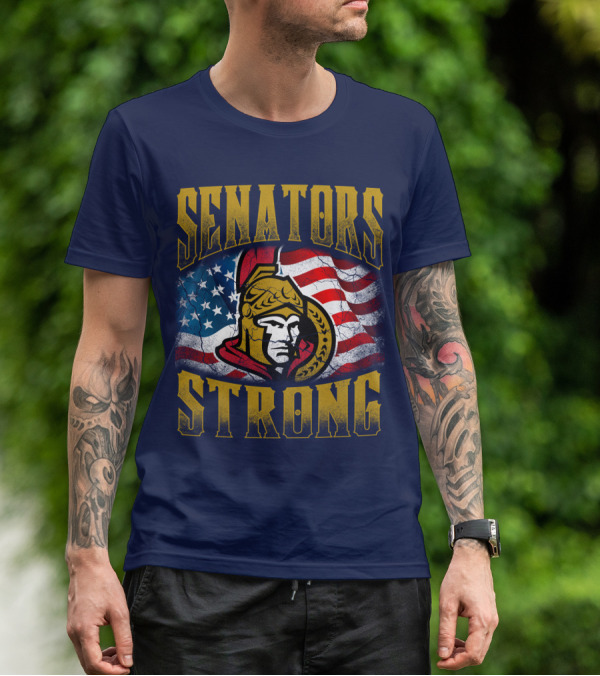Senators Strong Ottawa Senators American Flag T-Shirt