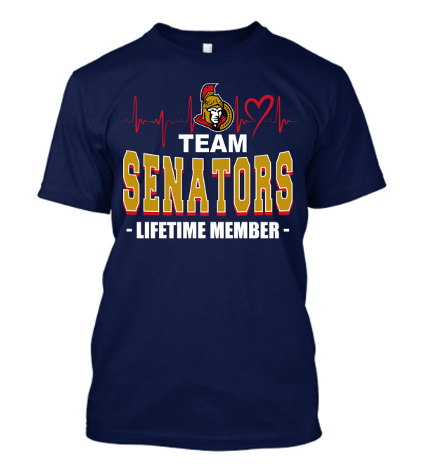 Team Senators Lifetime Member Ottawa Senators Heartbeat T-Shirt