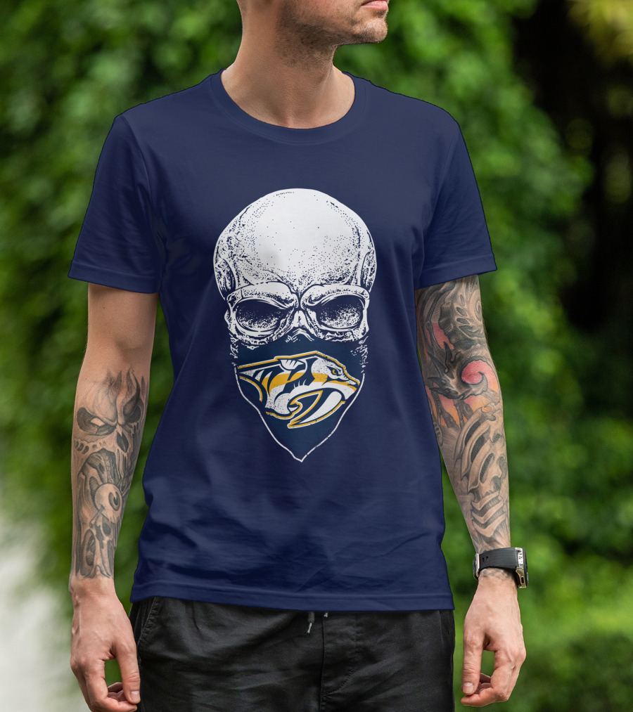 Nashville Predators Skull Bandana T-Shirt