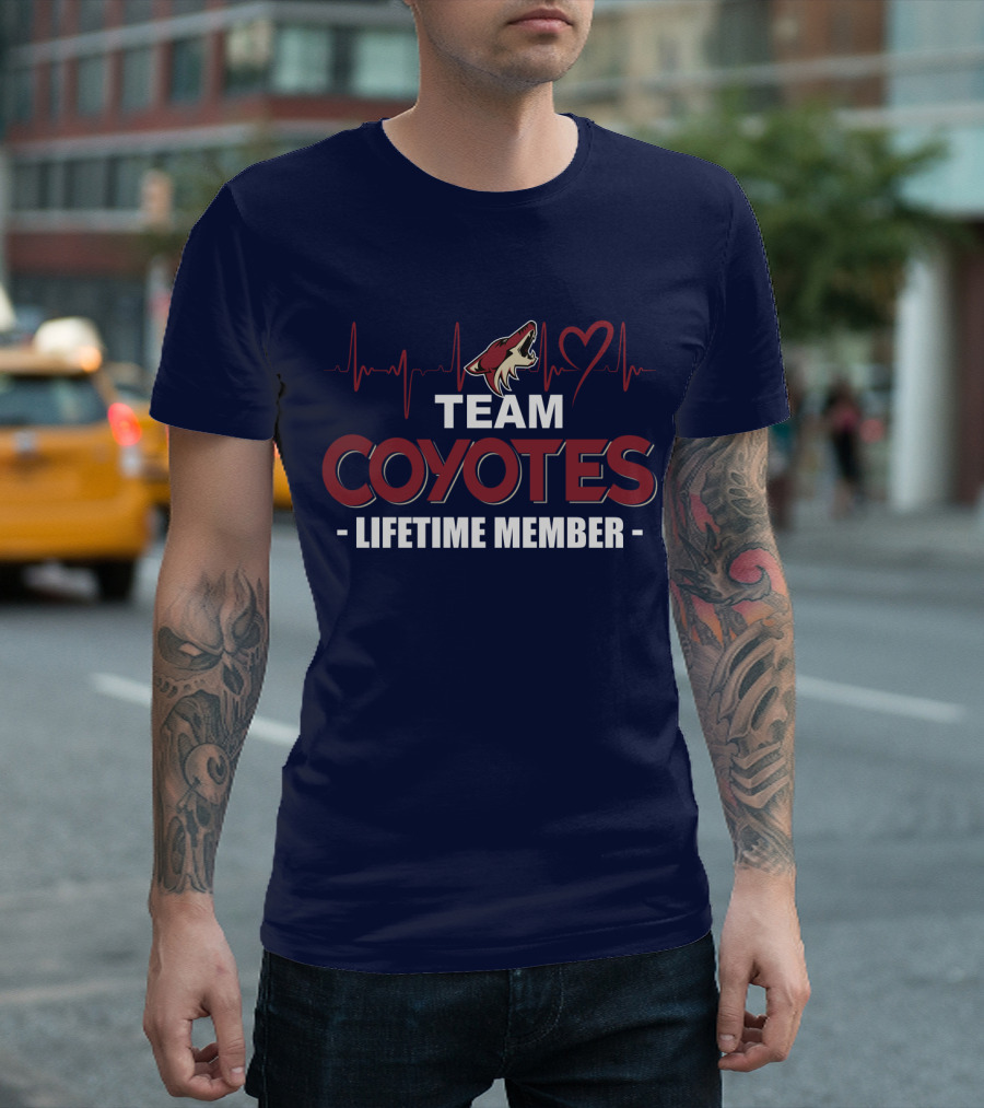 Team Coyotes Lifetime Member Arizona Coyotes Heartbeat T-Shirt