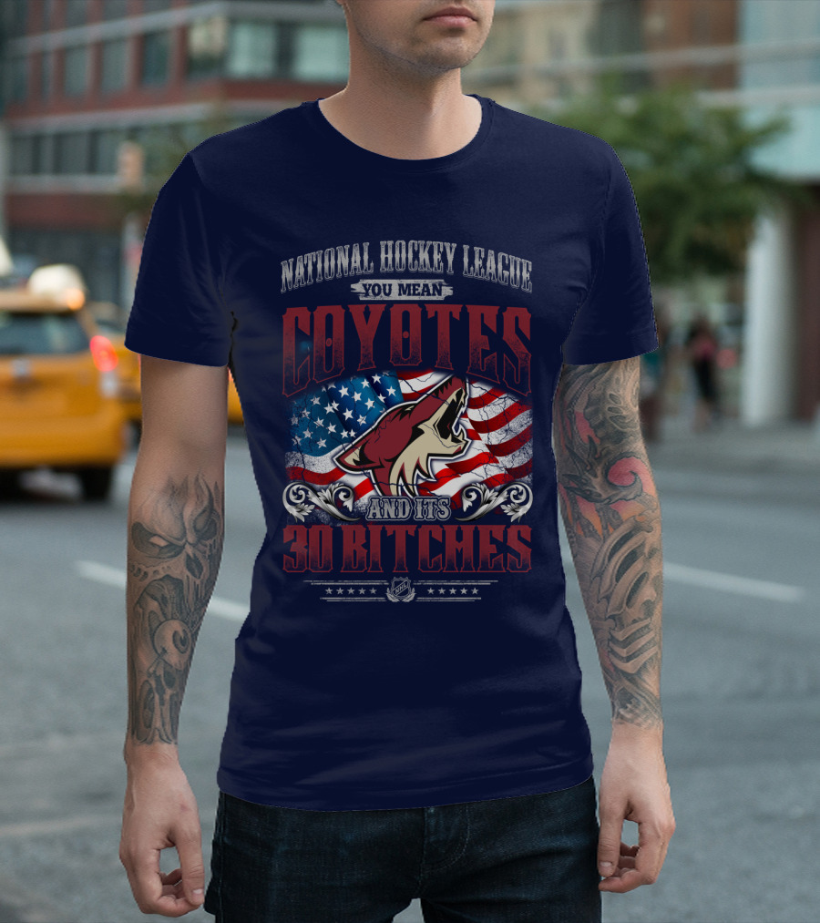 National Hockey League Coyotes And Its 30 Bitches American Flag T-Shirt
