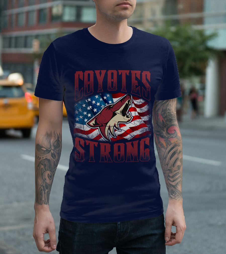 Coyotes Strong American Flag T-Shirt