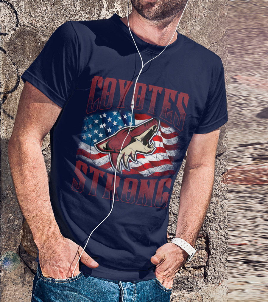 Coyotes Strong American Flag T-Shirt
