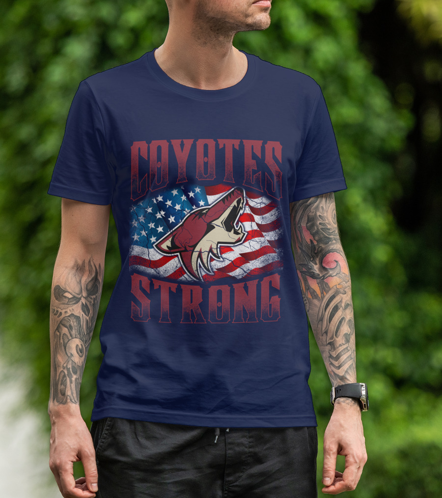 Coyotes Strong American Flag T-Shirt
