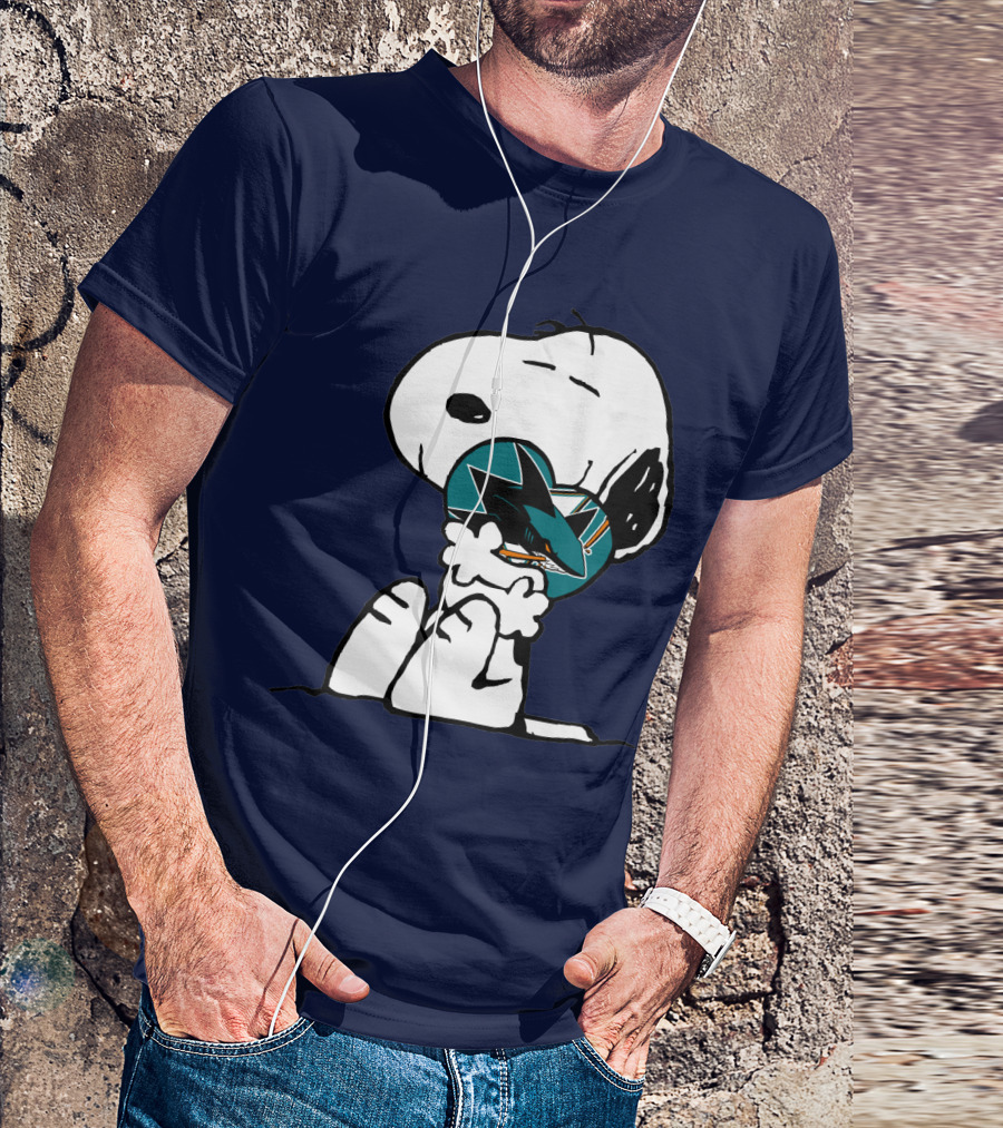 San Jose Sharks Snoopy Hockey Puck T-Shirt