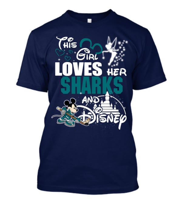 This Girl Loves Her Sharks And Disney T-Shirt