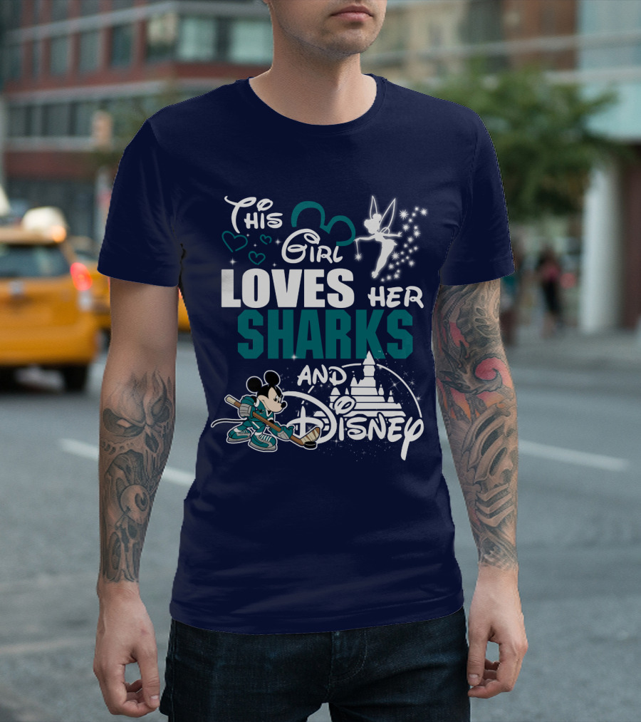 This Girl Loves Her Sharks And Disney T-Shirt