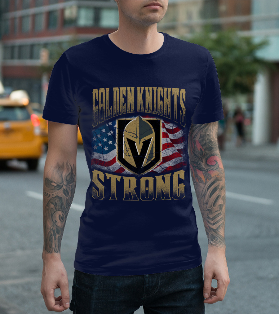Golden Knights Strong American Flag T-Shirt