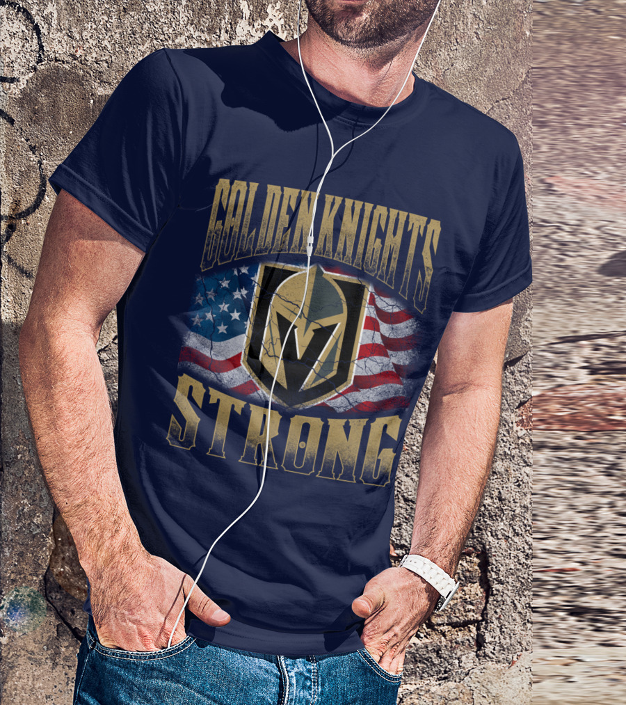 Golden Knights Strong American Flag T-Shirt