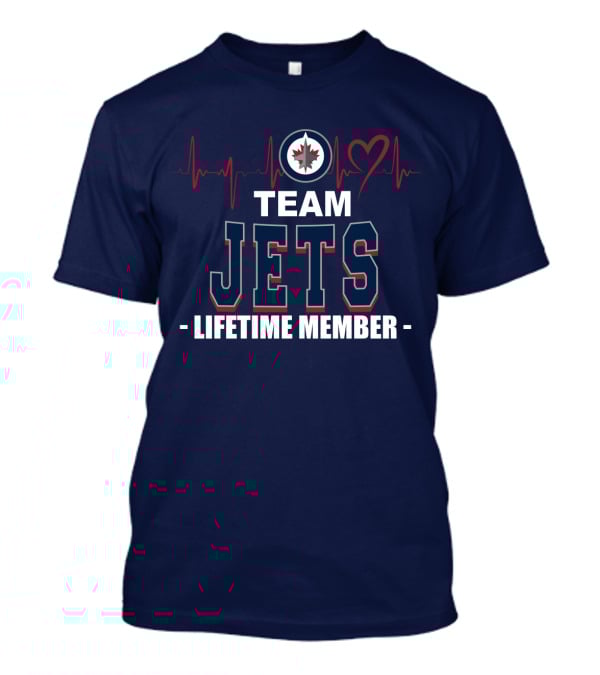 Team Jets Lifetime Member Winnipeg Jets Heartbeat T-Shirt