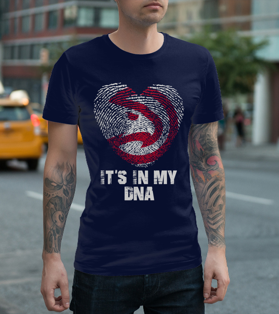 Atlanta Hawks It's In My Dna Fingerprint Heart T-Shirt