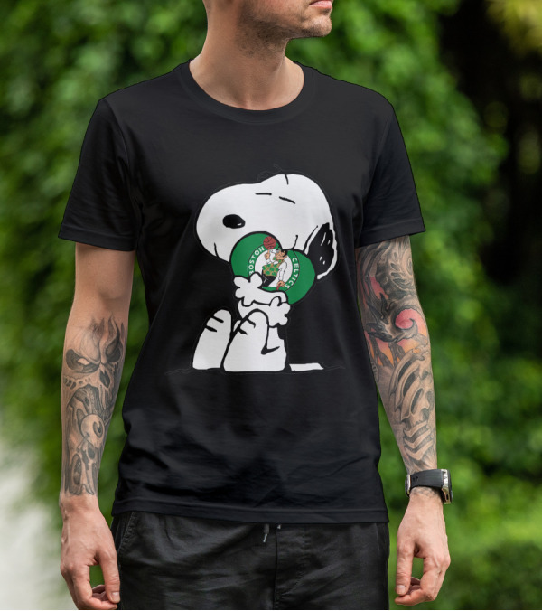 Snoopy Hugging Boston Celtics T-Shirt