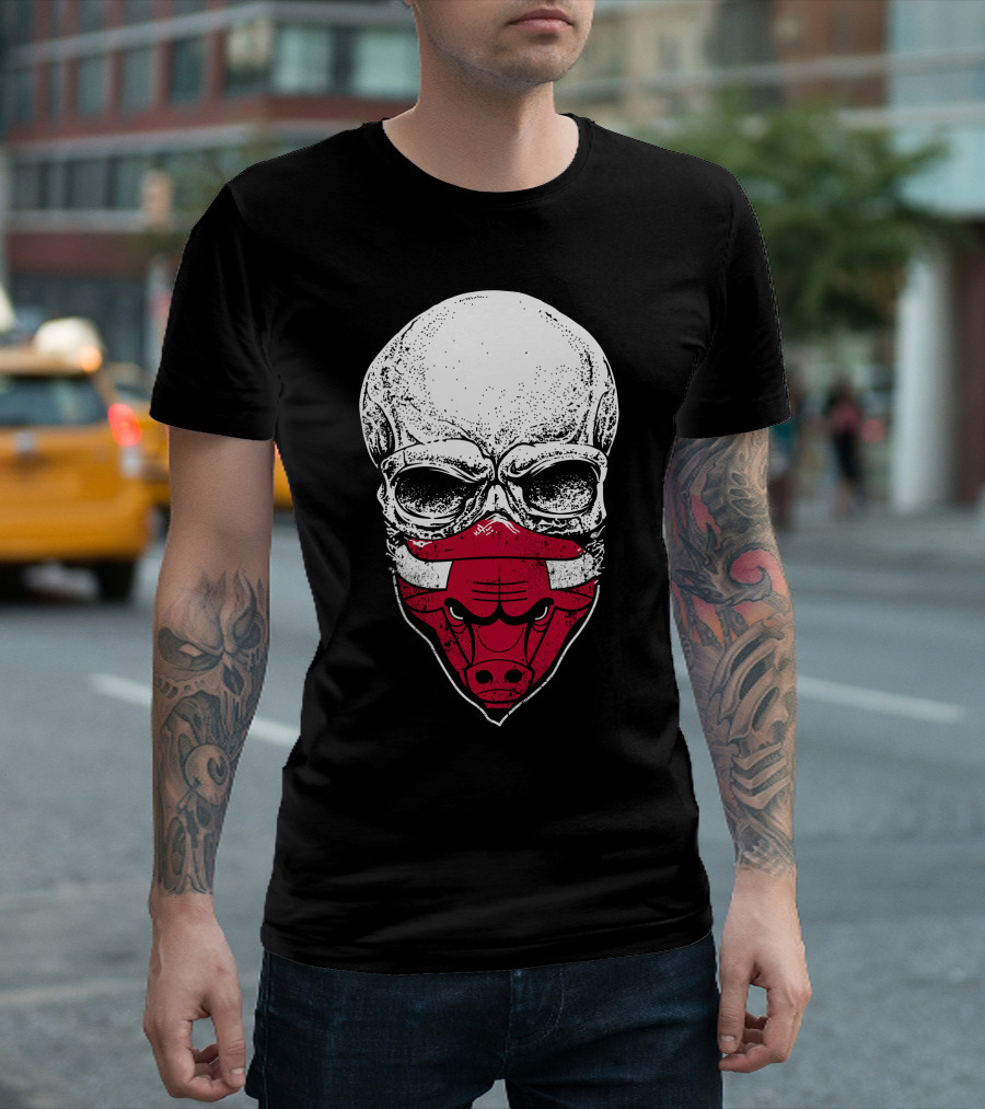 Chicago Bulls Skull Bulls Face T-Shirt