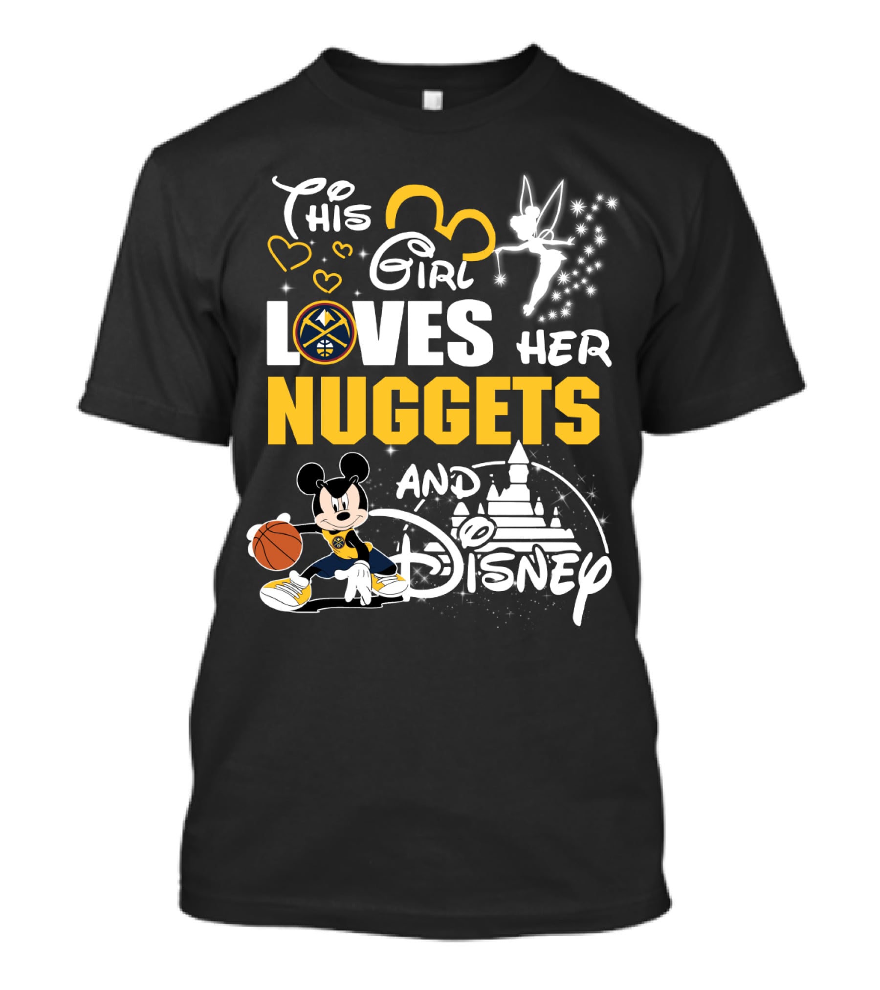 This Girl Loves Her Denver Nuggets And Disney Basketball Magic T-Shirt