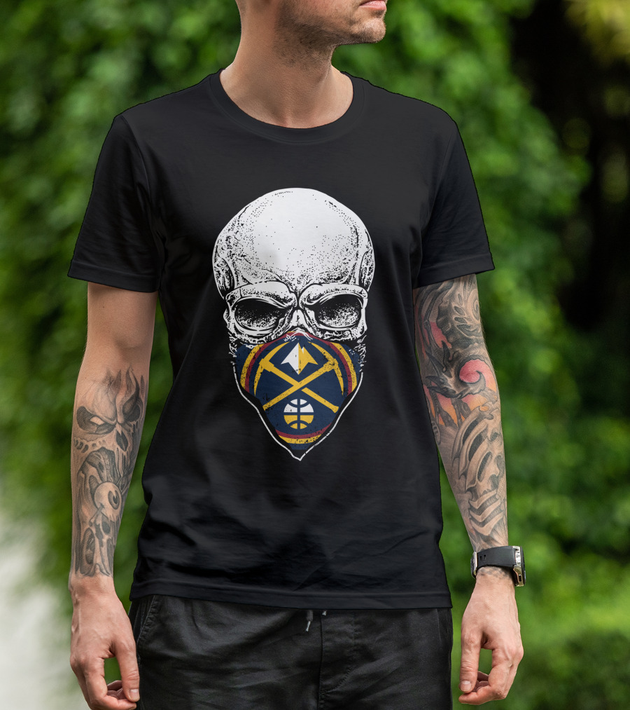 Denver Nuggets Skull Mask Basketball T-Shirt
