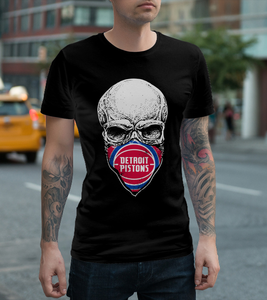 Detroit Pistons Skull Masked T-Shirt