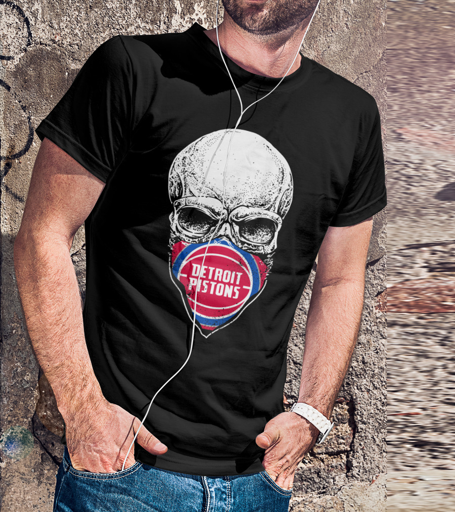 Detroit Pistons Skull Masked T-Shirt