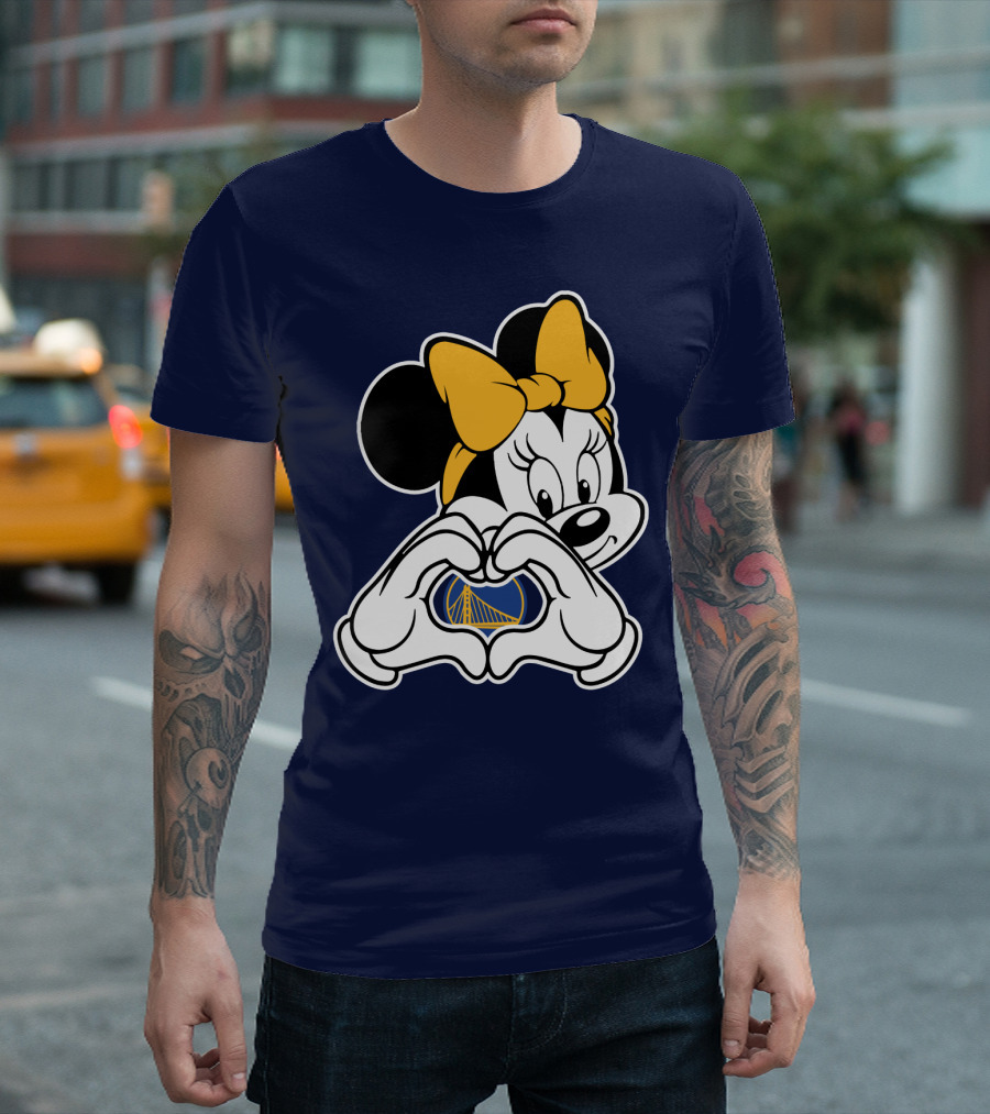 Golden State Warriors Heart Hands Minnie Mouse T-Shirt