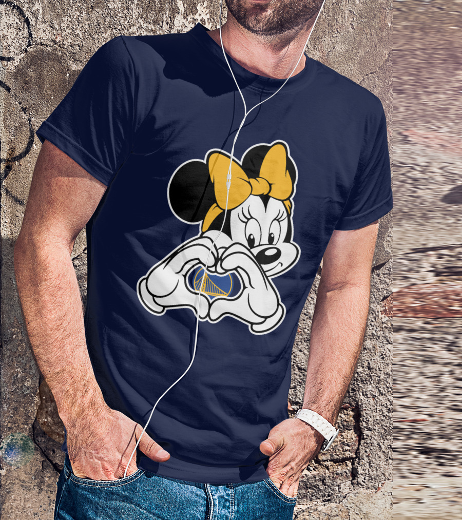 Golden State Warriors Heart Hands Minnie Mouse T-Shirt
