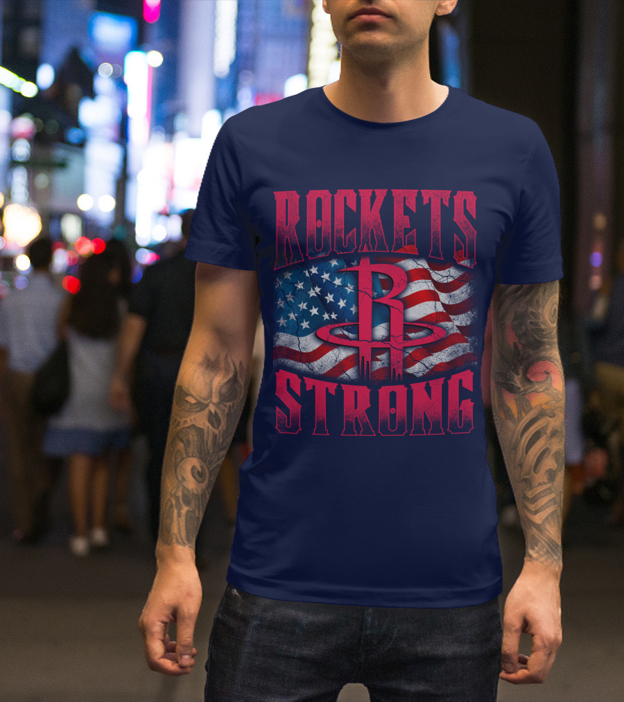Rockets Strong American Flag T-Shirt