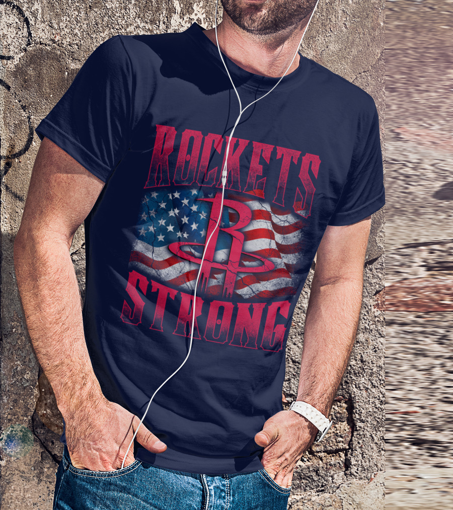 Rockets Strong American Flag T-Shirt