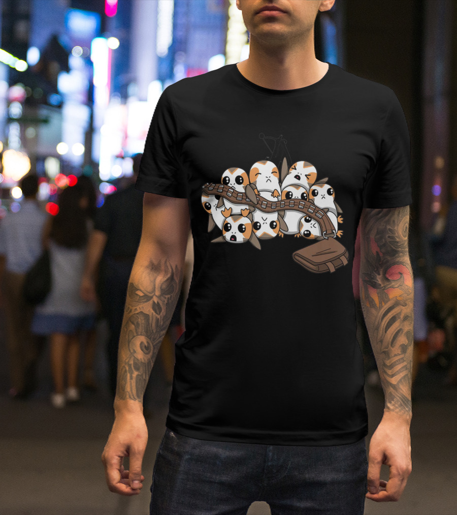 Porgs Overload Chewbacca Bandolier Fun T-Shirt