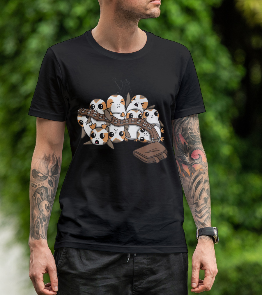 Porgs Overload Chewbacca Bandolier Fun T-Shirt