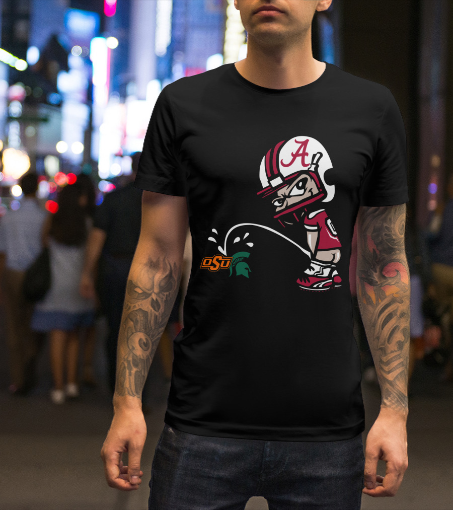 Alabama Crimson Tide Rivalry Spirit With Michigan State And Oklahoma State T-Shirt