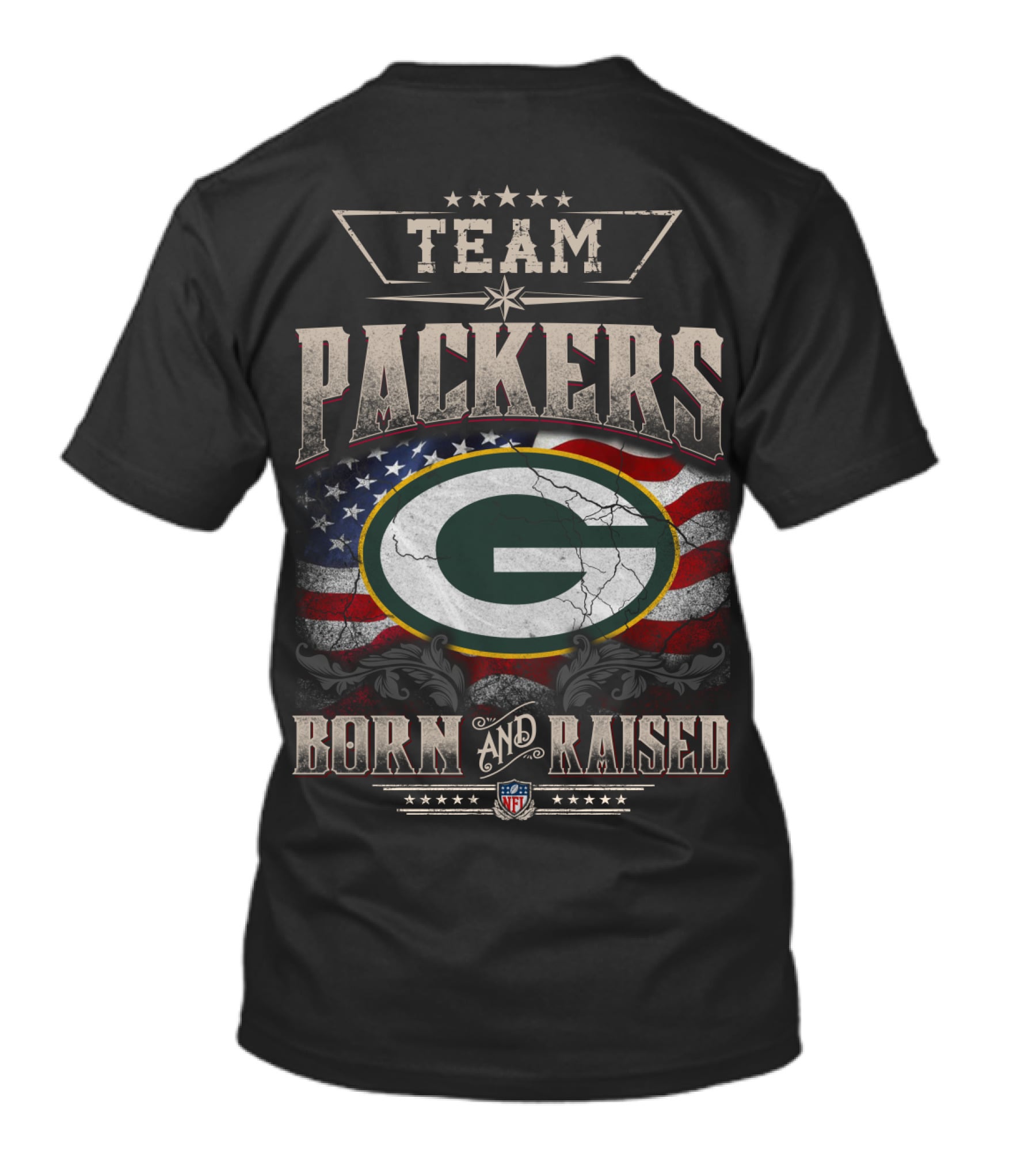 Team Packers Born And Raised Nfl T-Shirt