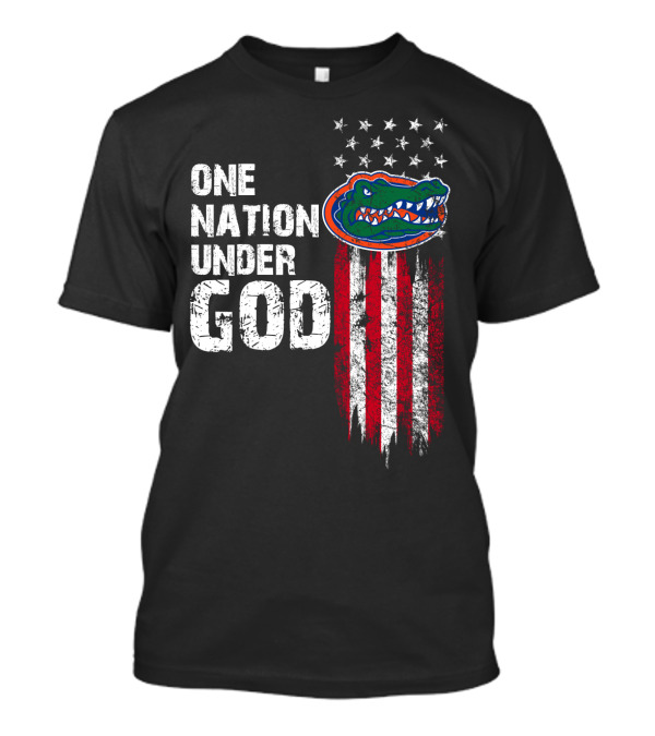 One Nation Under God Florida Gators American Flag Stars T-Shirt